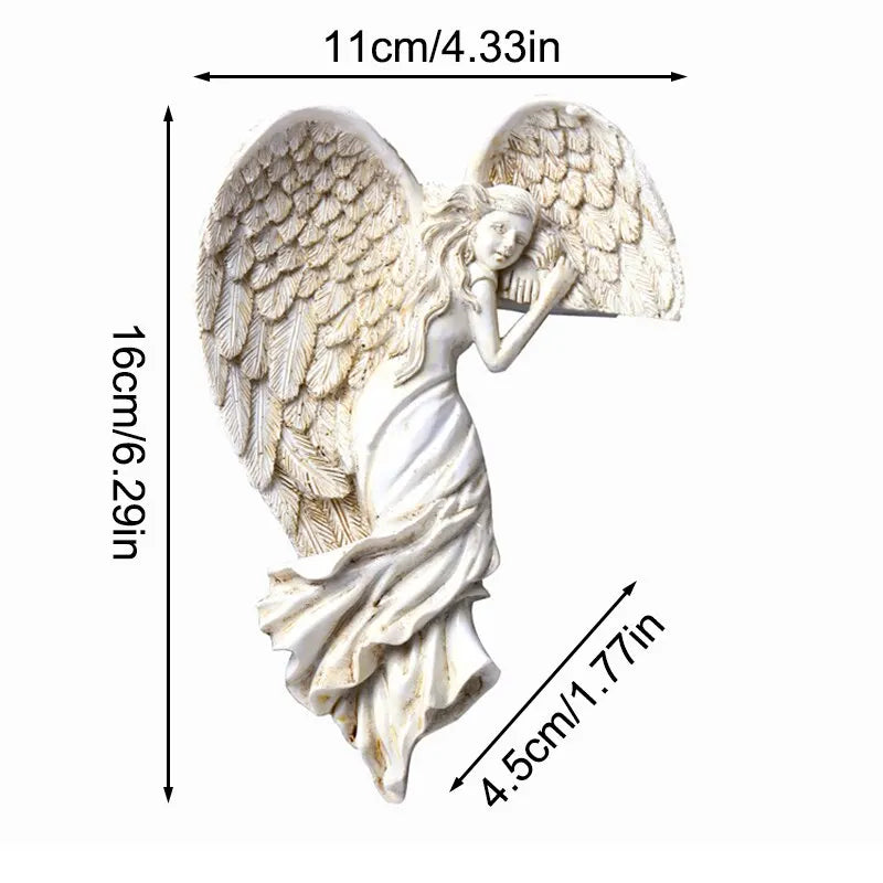 1PC Redeem Left/Right Angel Wings Pure White Pendant Decoration Door Frame Decoration Resin Bring Life to Your Doorway