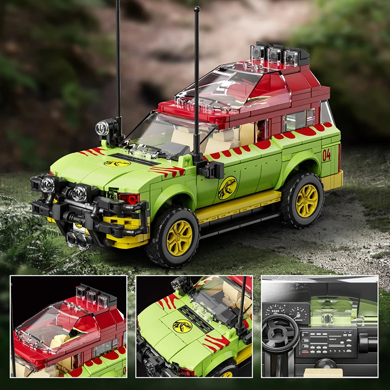 1632Pcs Jurassic Dinosaur theme 3 in 1 Eight grids Classic Off-Road Vehicle Building Block Sets model bricks Toy Christmas Gifts