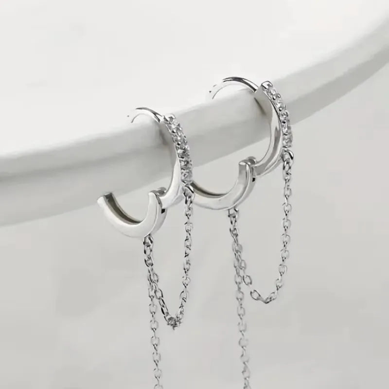 Fashion Tassel Hoop Pendant Earrings