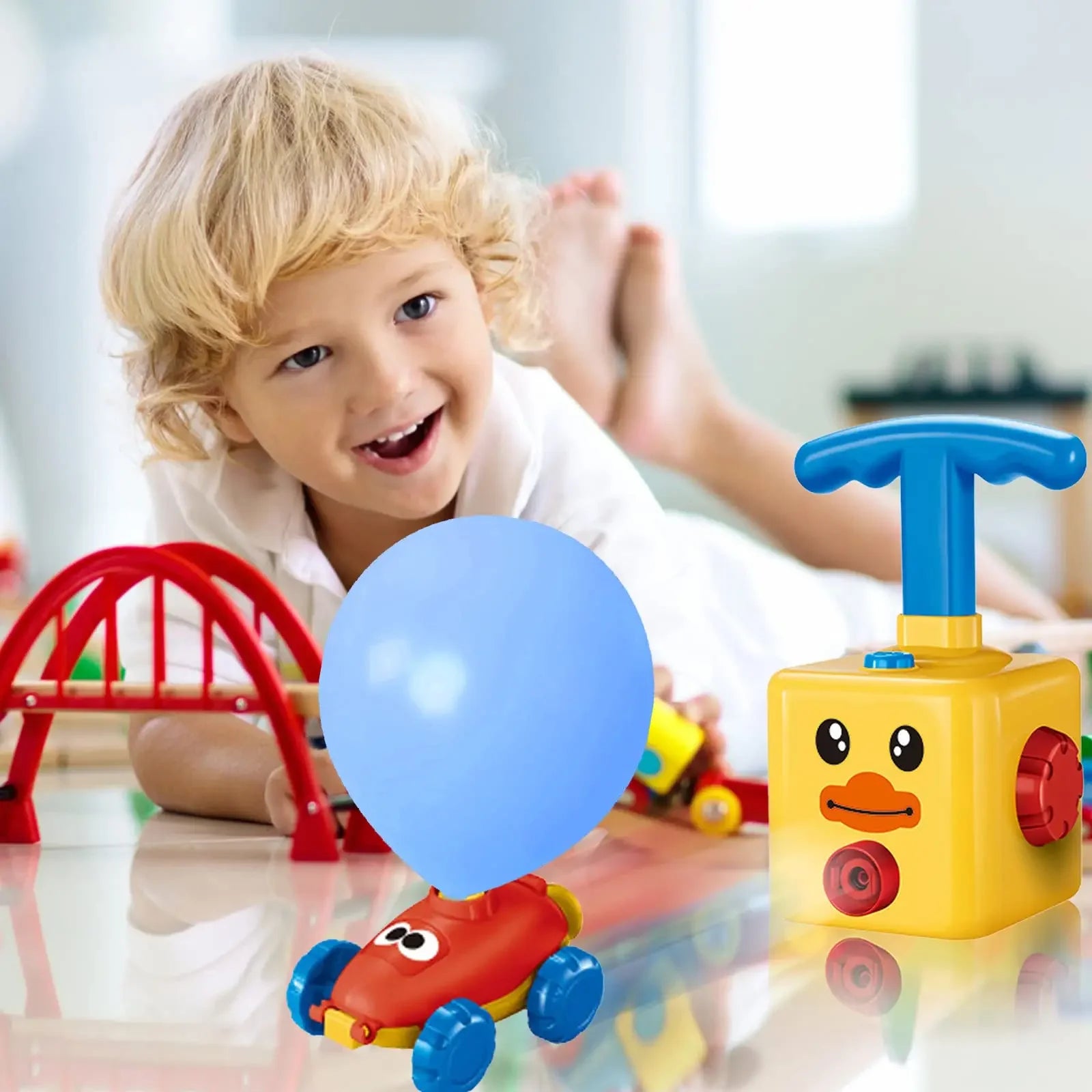 Balloon Launcher Children's Car Toys With Pump Rocket Balloon Party Supplies Preschool Education Science Children's Toy Gifts