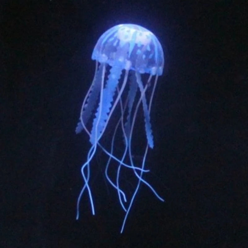1PC Aquarium Decoration Silicone Transparent Fluorescent Jellyfish Coral Silicone Artificial Jellyfish