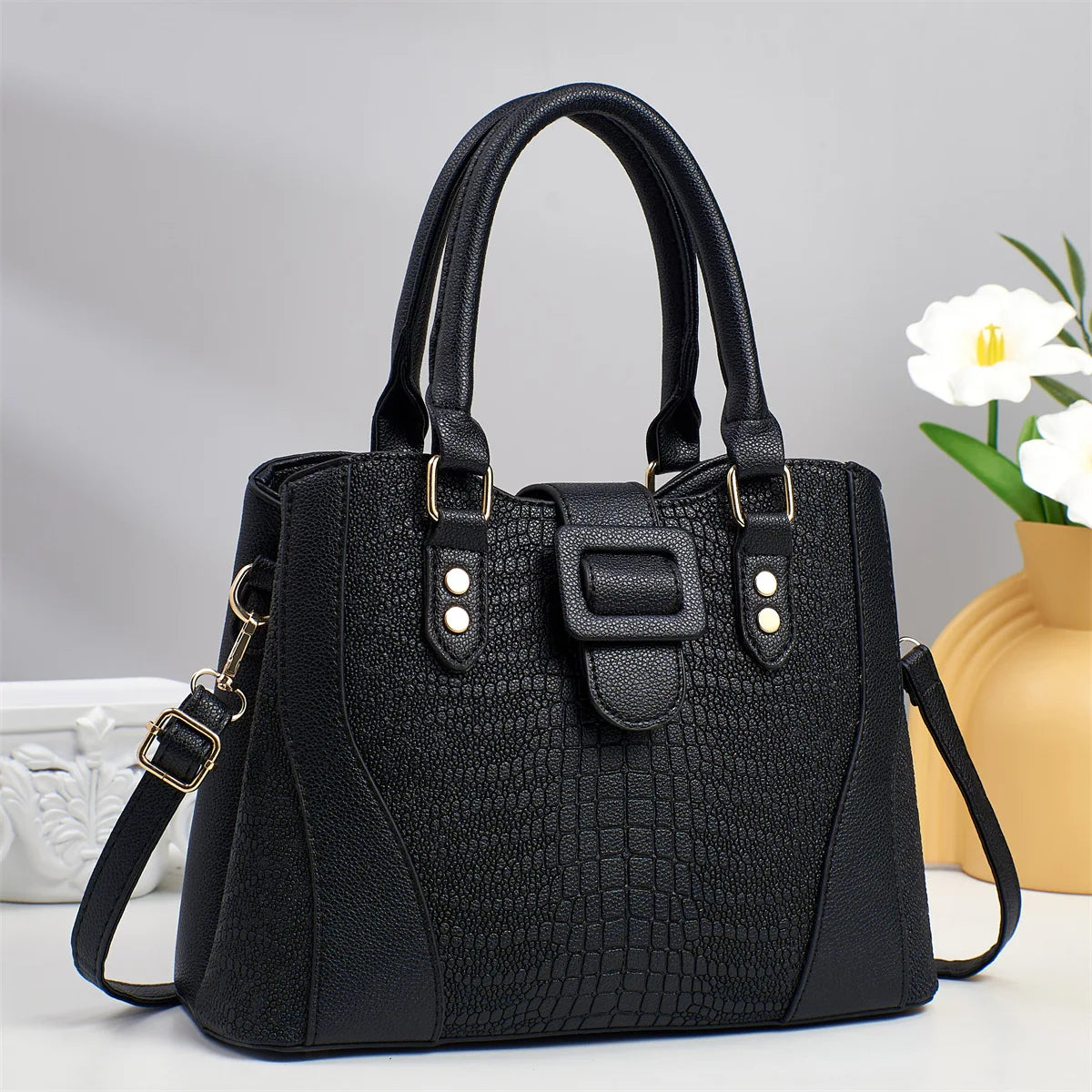 2025 Classic Alligator Pattern Women Handbag Versatile Shoulder Bag Luxury Brand Designer Crossbody Bag Large Capacity Tote Bag