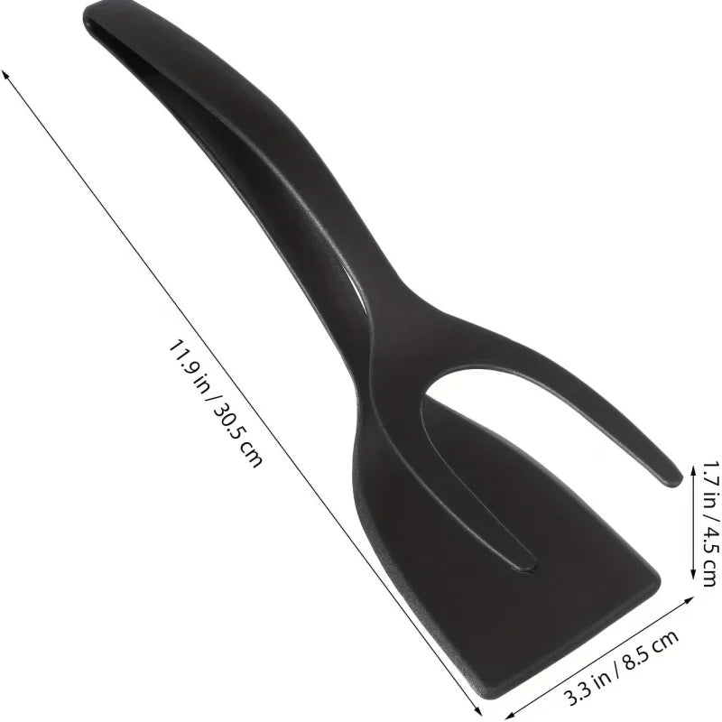 1Egg Spatula with Tongs，Spatula with Flip Tongs，Fried Steak、Non-stick Spatula for Pancakes and Shoulder Blades