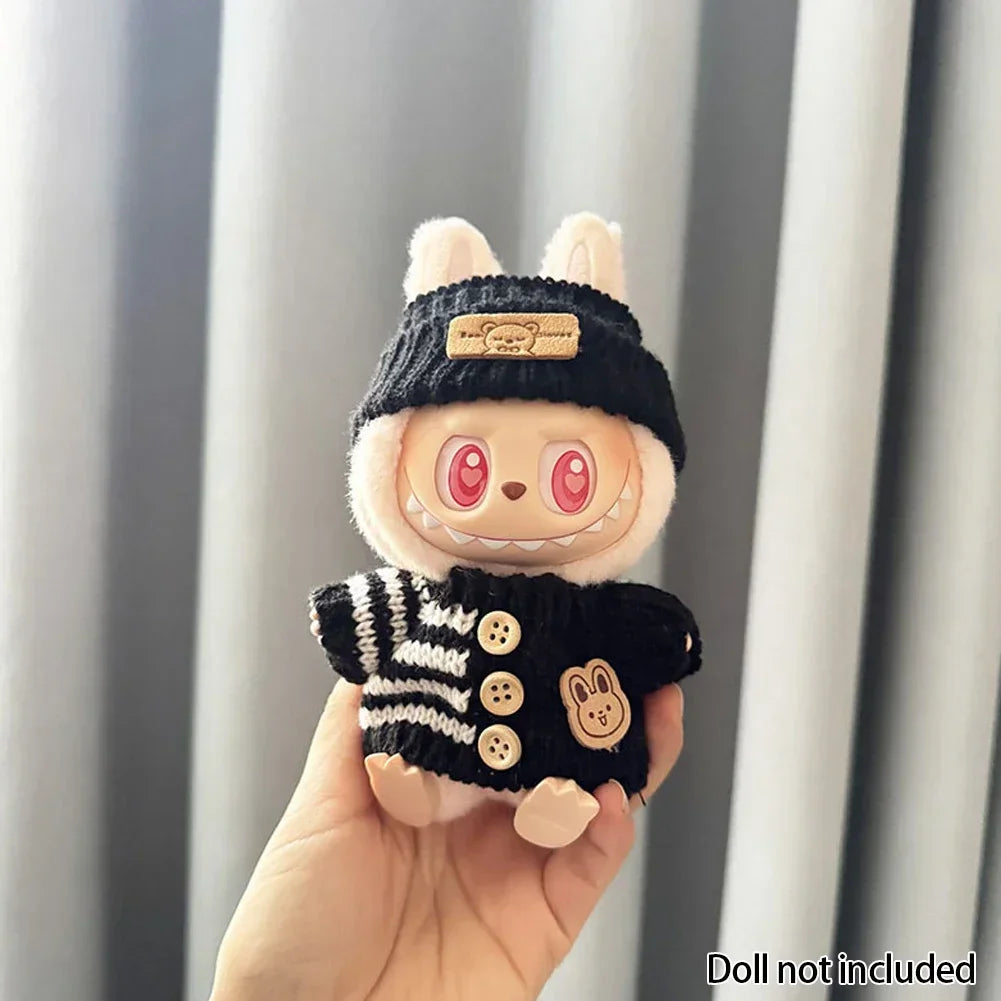 Labubu V1v2,Clothing, Seat Suit, Scarf, Bag, Doll Accessories, Cute Decoration, 15-17 cm