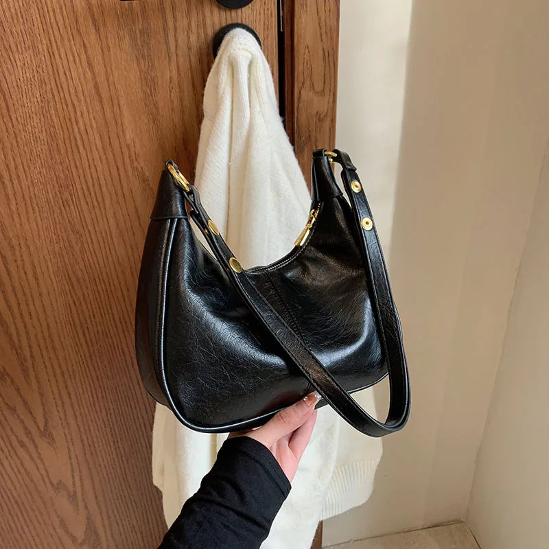 Solid Color Shoulder Bag for Women