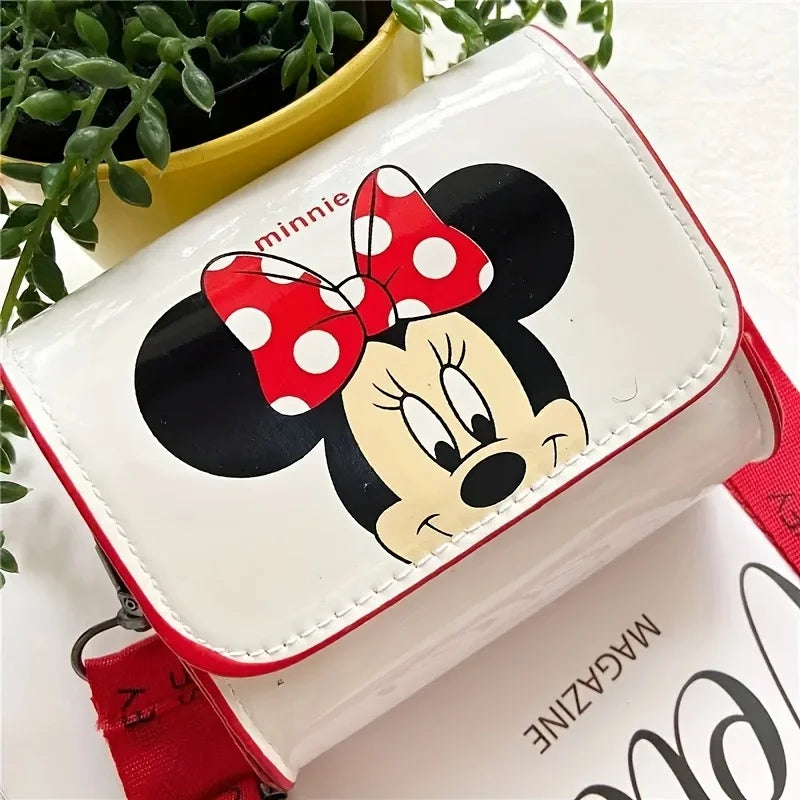 1pc cartoon sewn crossbody bag, zipper handbag and cartoon sewn coin purse from Disney Disney, Mickey and Minnie