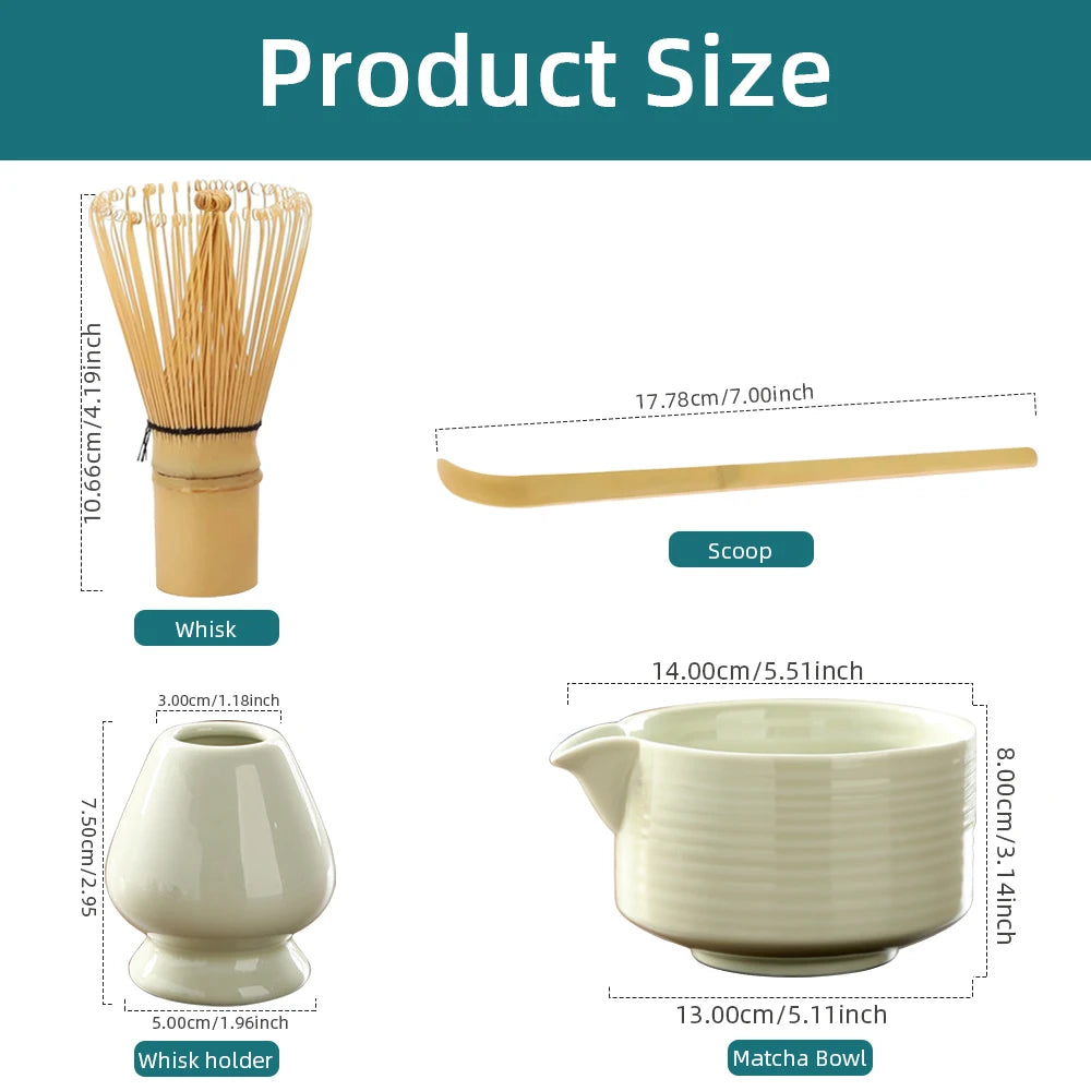 Japanese Matcha Tea Set Whisk Stand Tea Ceremony Matcha Bowl Grinder Brushes Tea Tools Holder Tea-making Accessories Teaware