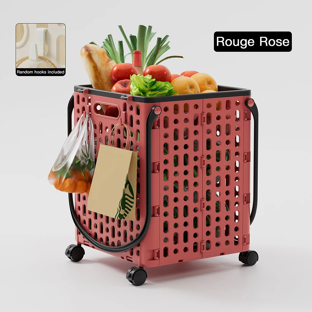 1PC Folding Supermarket Shopping Cart, Household Trolley, Grocery Shopping Cart, Foldable Shopping Cart For Shopping Malls
