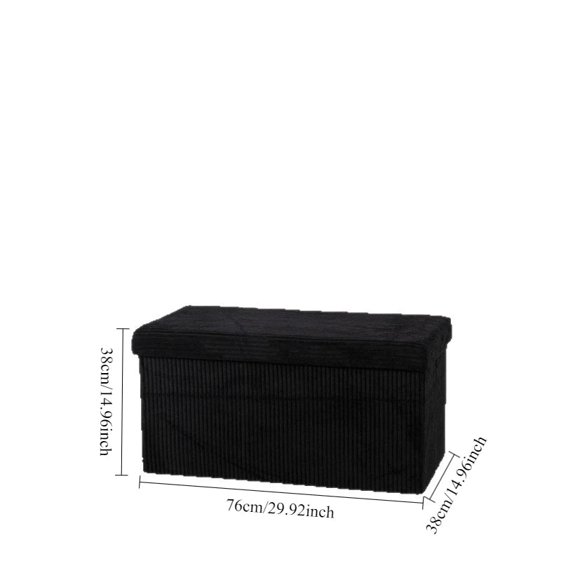 Popular flannel striped storage stool folding stool home flannel finishing storage stool shoe changing stool