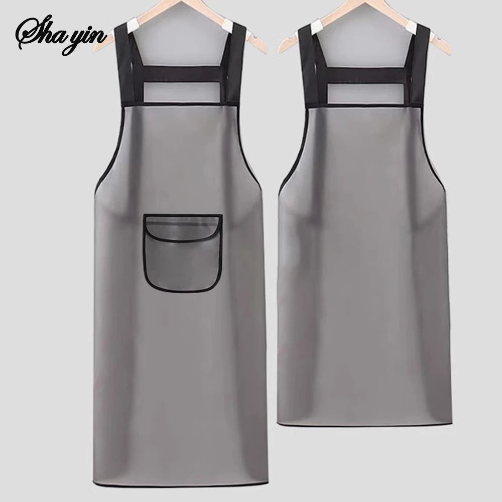 1PC Waterproof Oil-Resistant Apron - Suitable For Household Kitchen Cooking, Dishwashing, And Restaurant Workwear