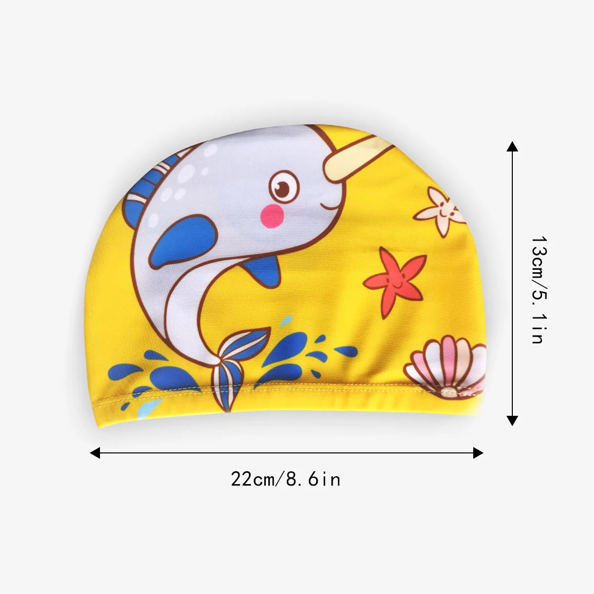Children's swimming caps Boys and girls do not keep their heads and ears protected Cute swimming caps Baby hat cloth spot