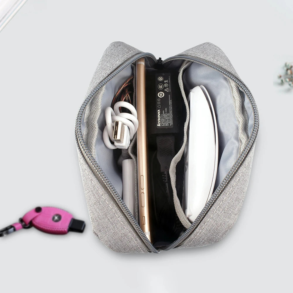 1PC Digital Accessories Storage Bag New Removable Zipper Bag Usb Flash Drive Headphone Bag Mobile Power Pack