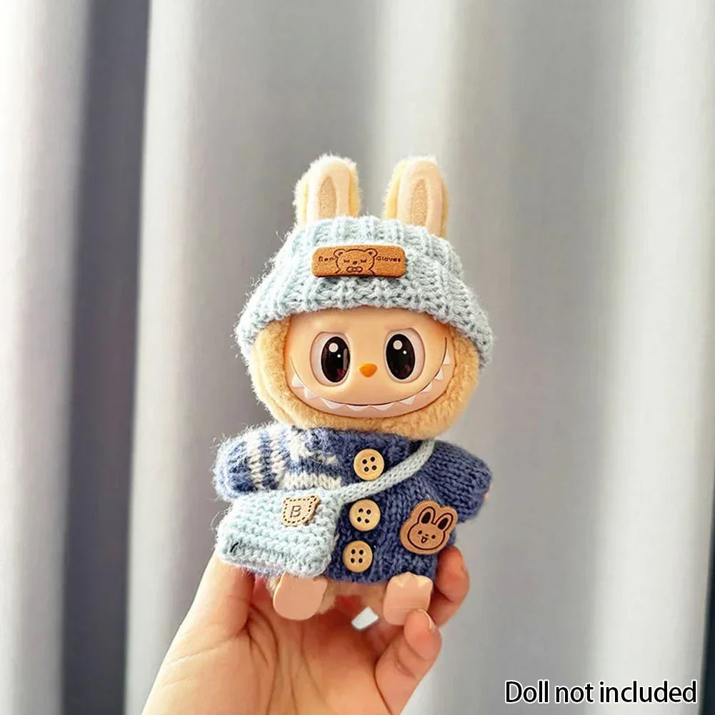 Labubu V1v2,Clothing, Seat Suit, Scarf, Bag, Doll Accessories, Cute Decoration, 15-17 cm