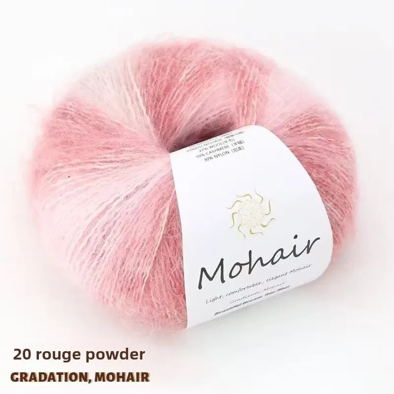 Silk gradual change mohair, hand DIY woven color wool super soft, plush bright silk wool ball