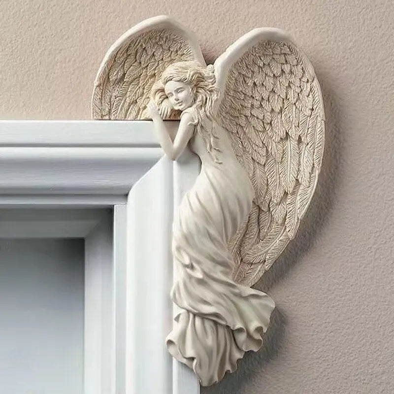 1PC Redeem Left/Right Angel Wings Pure White Pendant Decoration Door Frame Decoration Resin Bring Life to Your Doorway