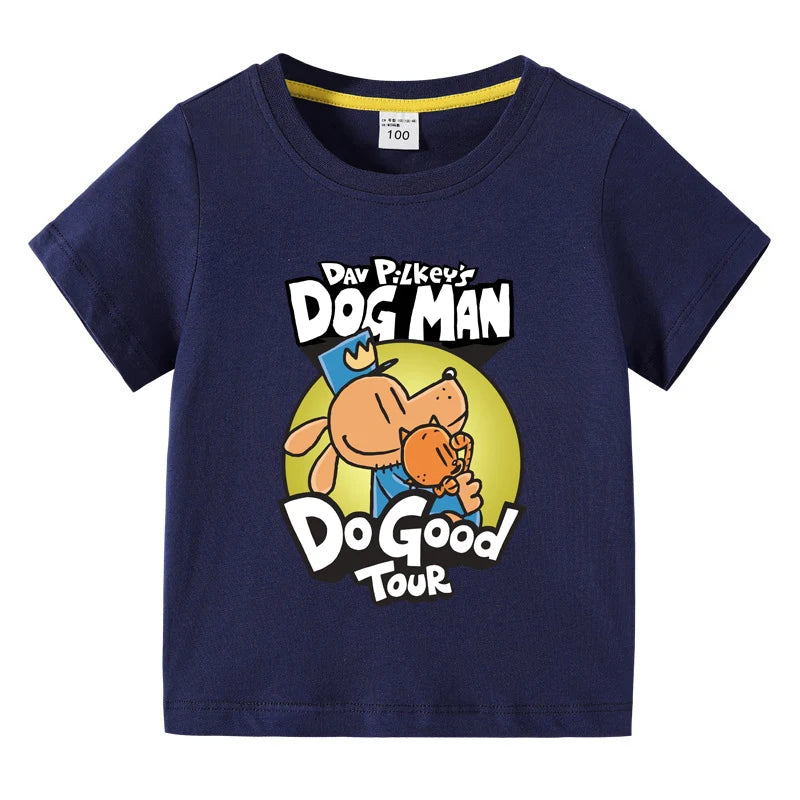 2025 New Kids Clothing Dog Man Do Good Tour Graphic T-Shirt Children Summer Cartoon Short Sleeve Tee Boys Girls Fashion Clothes