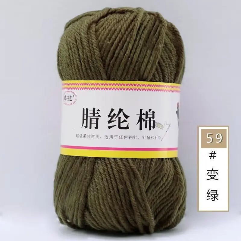 {1Pcs 50g }Acrylic cotton medium and thick thread hand-woven DIY slippers wool ball hook doll seat cushion thread