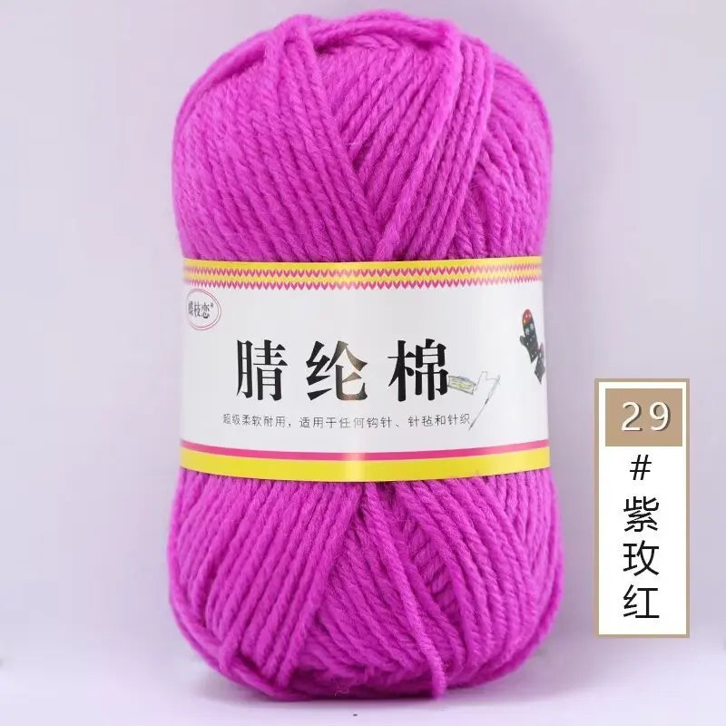 {1Pcs 50g }Acrylic cotton medium and thick thread hand-woven DIY slippers wool ball hook doll seat cushion thread