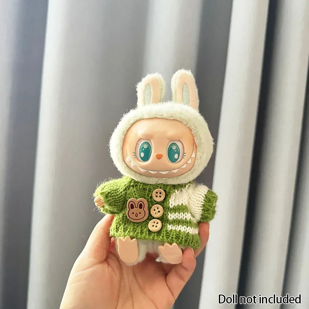 Labubu V1v2,Clothing, Seat Suit, Scarf, Bag, Doll Accessories, Cute Decoration, 15-17 cm