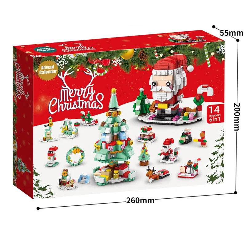 Surprise Christmas Advent Calendar Blind Box Christma Building Blocks Toys Kids Sets Santa Claus Toys Set Children’s Gifts﻿