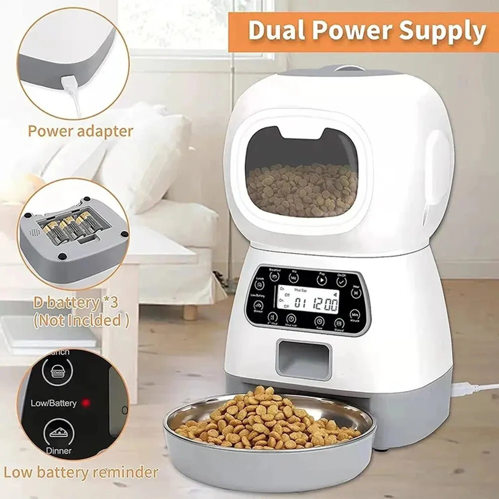1PC Pet Feeder Automatic Feeder Feeding Device Fixed-Point Feeder Manual Feeding Button/Wifi Feeder