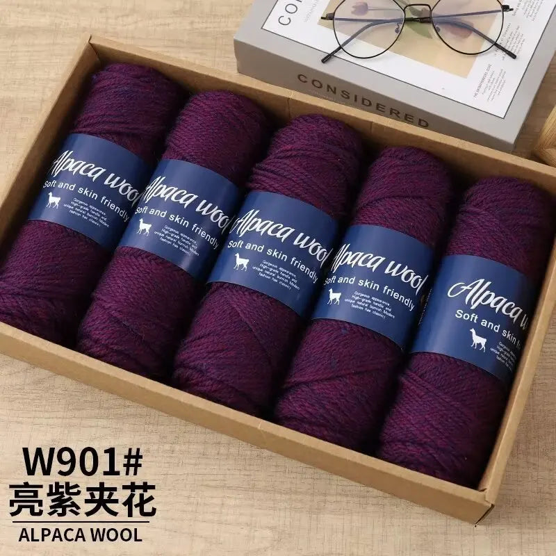 5pcs Camel wool needle thread, comfortable and soft to the touch, hand-woven scarves and other DIY medium and thick wool balls