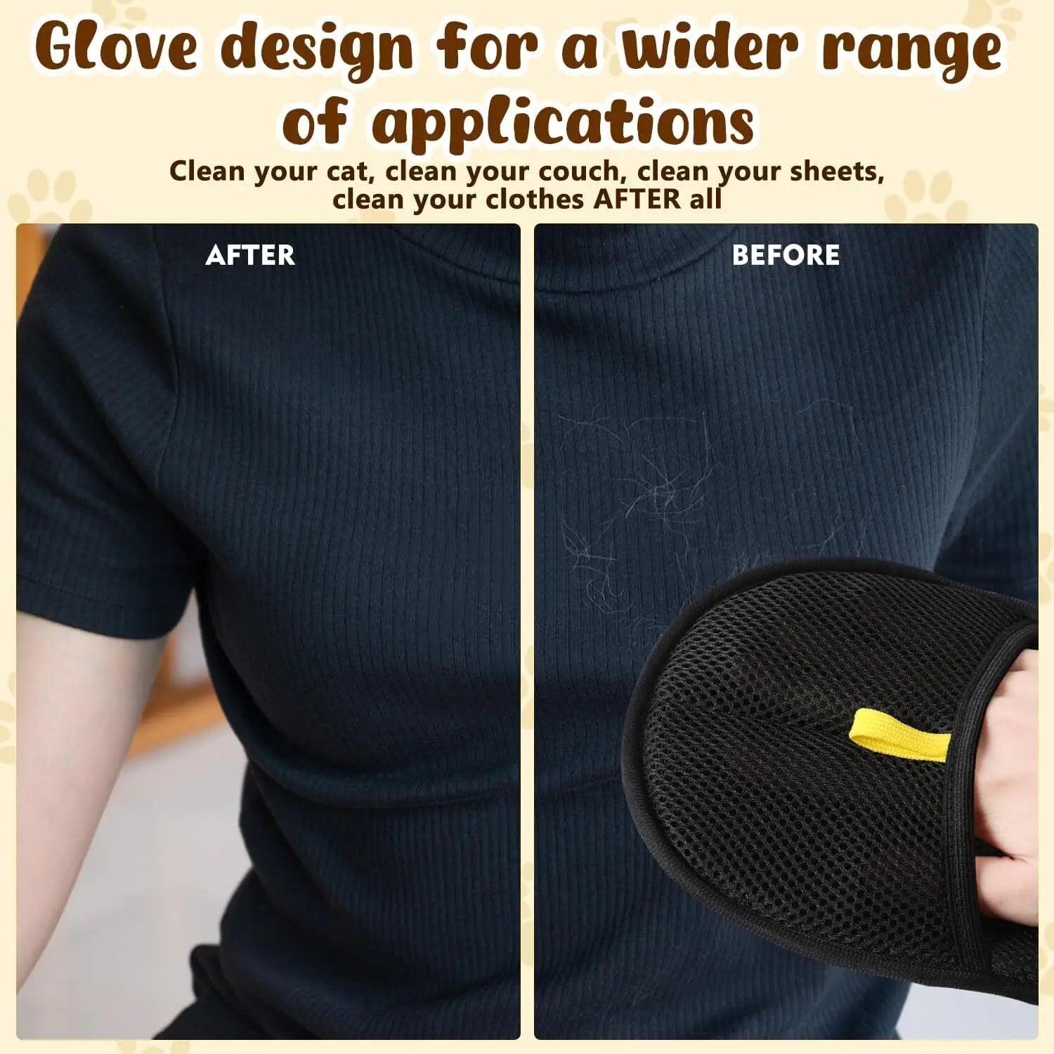 Pet Hair Remover Cat Gloves Double-Sided Fur Gloves Cat Dog Grooming Gloves for Washing Deshedding Cleaning Carpets Sofas