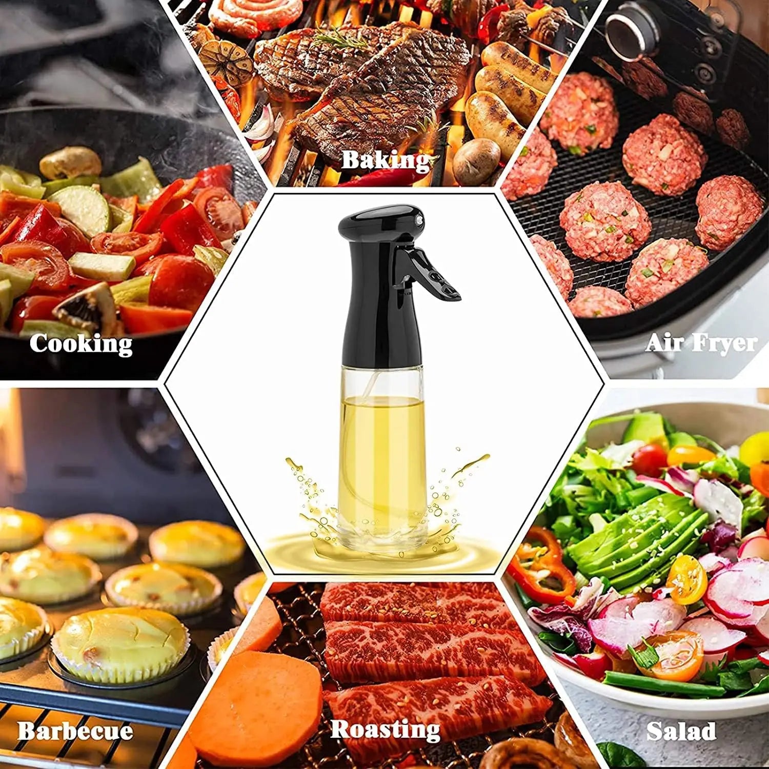 200/300/500ml Oil Spray olive oil spray Bottle Kitchen Cooking Dispenser Camping Baking Vinegar Soy Sauce Sprayer Containers