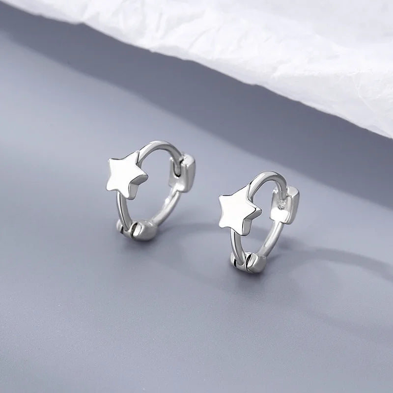 Vintage Silver Color Metal Bow-knot Chic Hoop Earrings