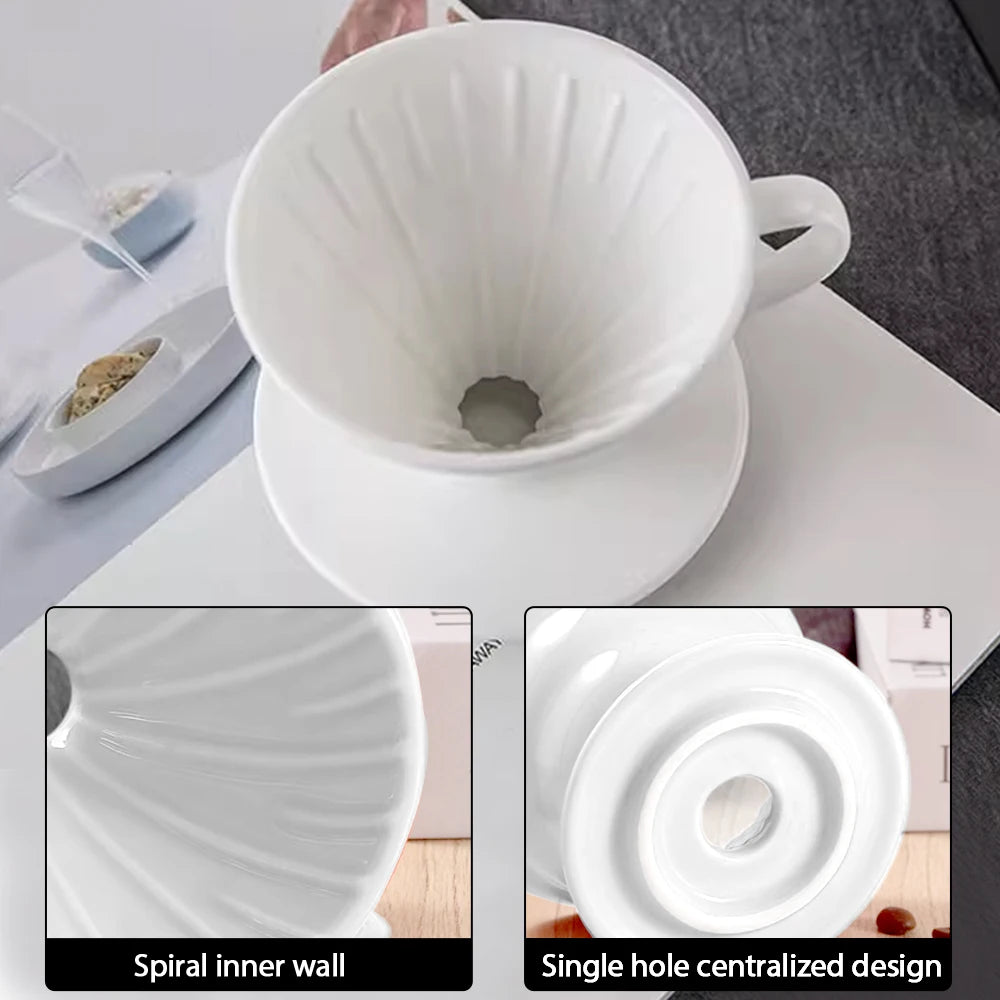 Ceramic Coffee Filter Cup Reusable Filters Coffee Maker Conical Hand Flush Single Drip Filter Cup Barista Tool Cake Cup