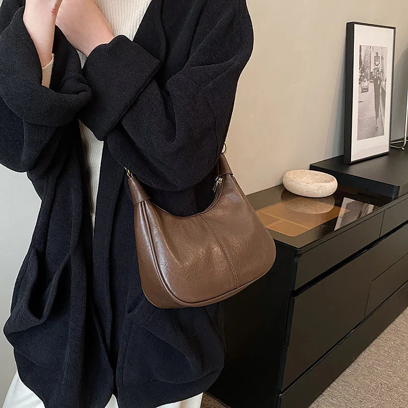Solid Color Shoulder Bag for Women