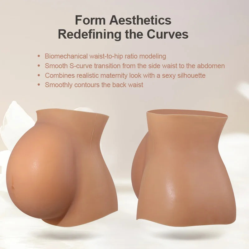 LERVANLA Upgraded Version Pregnant Woman's Belly Silicone False Belly False Pregnancy Surrogacy Photo Actor Performance Props