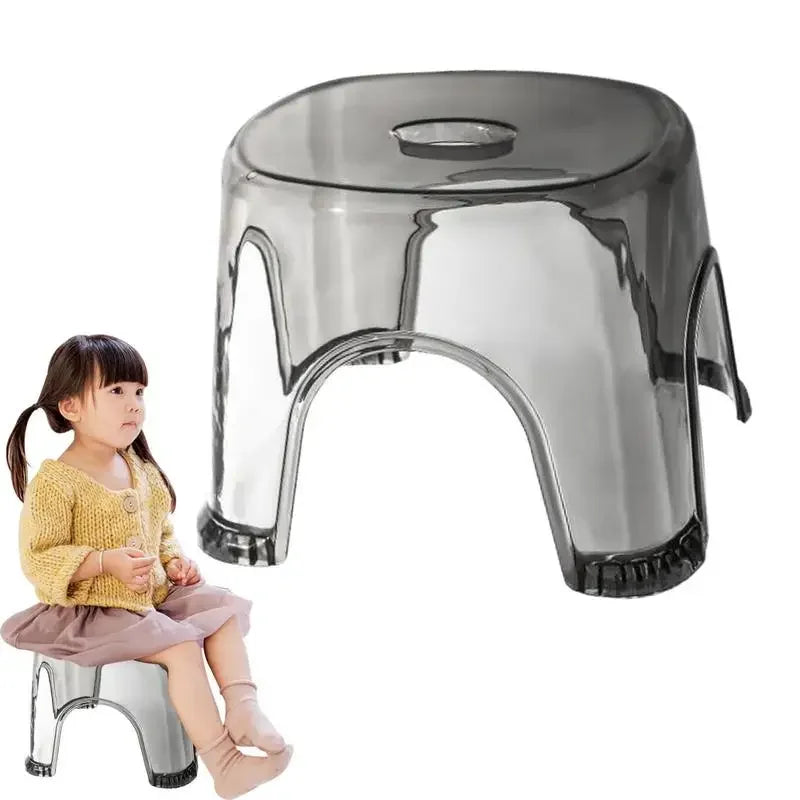 Clear Shower Foot Stool Non-slip Waterproof Transparent Stool Clear Stool for Bathroom Bedside Small Shower Spaces Corner Bench