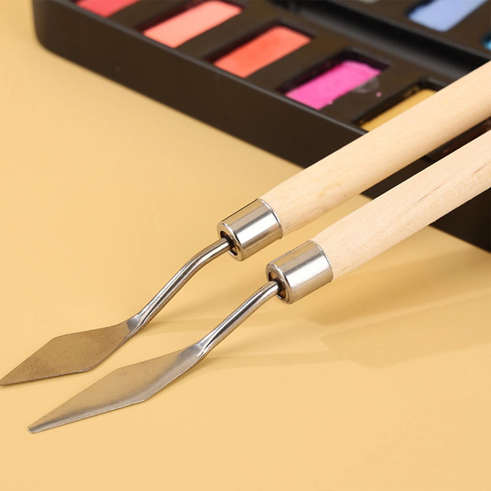 1Set/3Set Oil Painting Scraper Set Paint Wood Handle Palette Knife Art Gouache Paint Painting Scraper