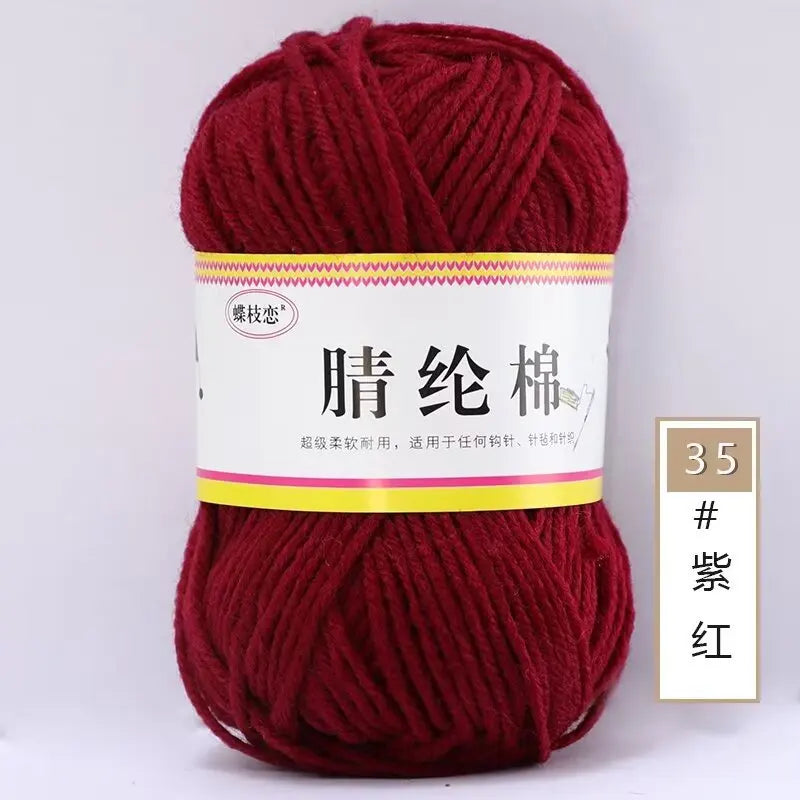 {1Pcs 50g }Acrylic cotton medium and thick thread hand-woven DIY slippers wool ball hook doll seat cushion thread