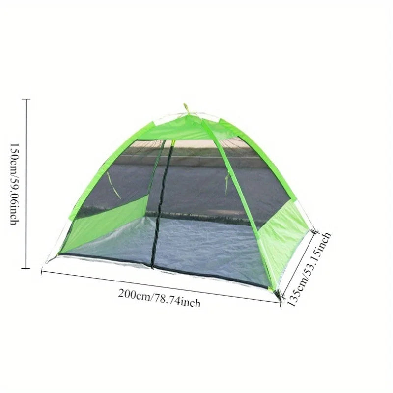 UPF 50+ Instant Pop-up Tent-3-4 People Mosquito Refuge Comes With Silver Paint, Portable Shade for Beach/festival/RV Camping