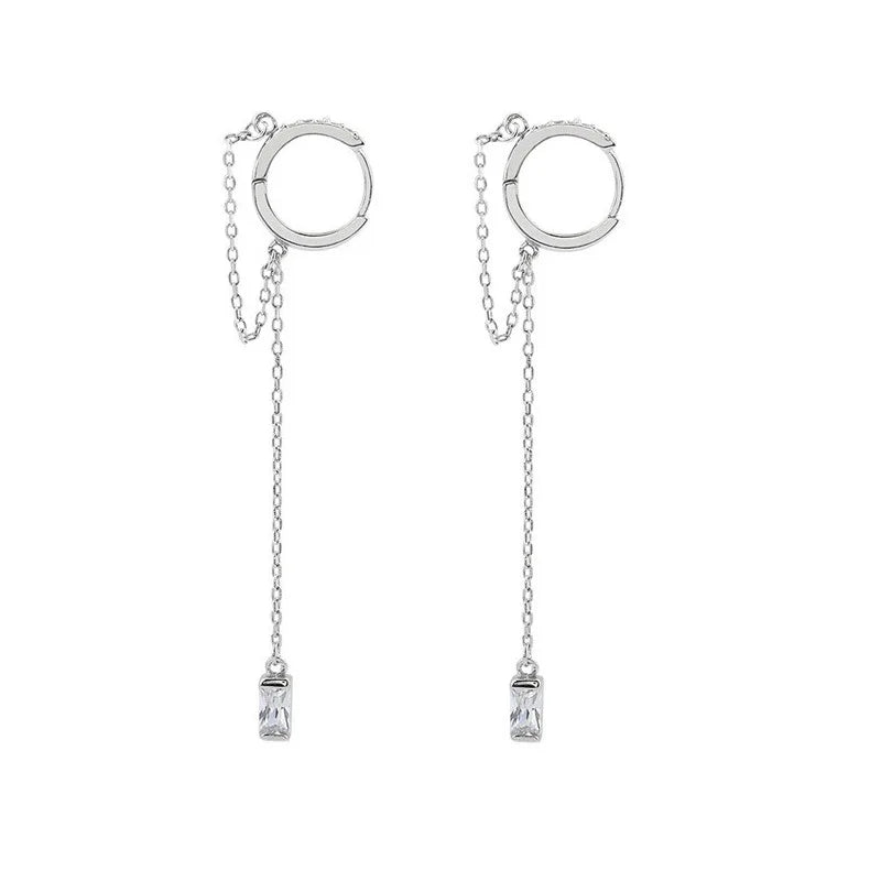 Fashion Tassel Hoop Pendant Earrings