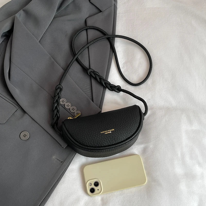 1 Piece of Solid Color Shoulder Bag for Women, Versatile Crossbody Bag, Fashionable Retro Saddle Bag