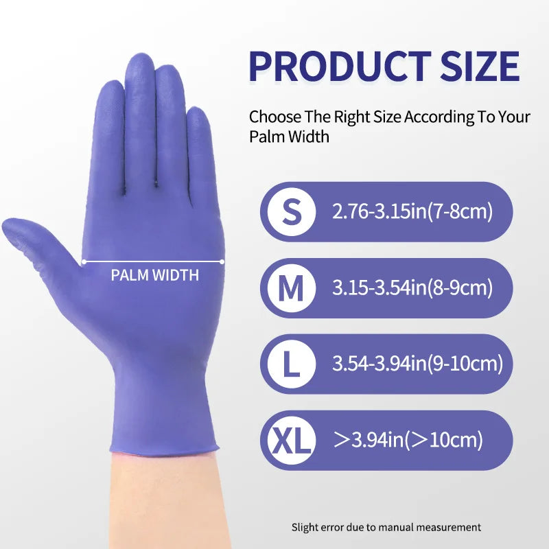 100pcs Disposable Nitrile Gloves Suitable For Home Use Latex Free Suitable For Lab Tattoo Kitchen And Food Contact Thick Durable
