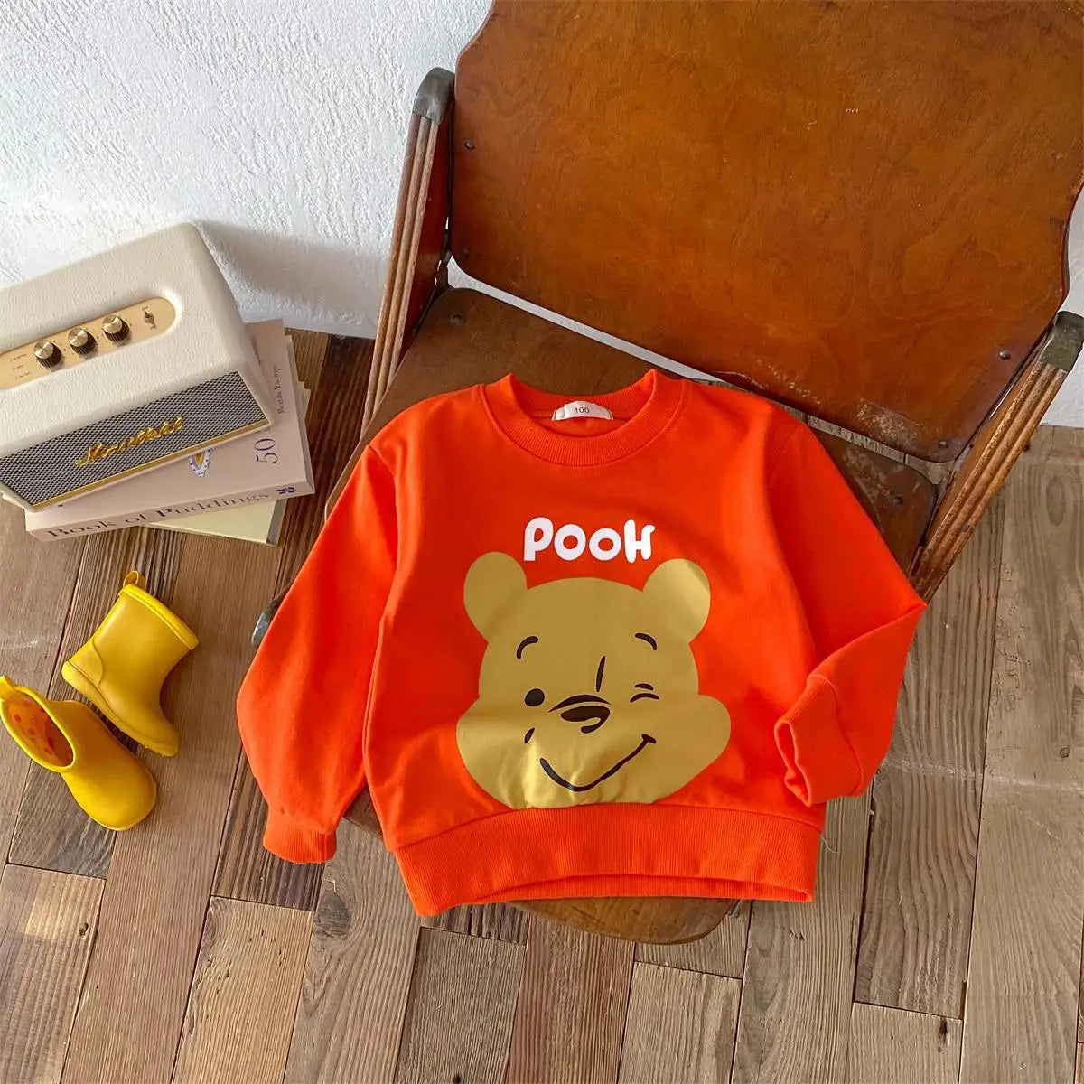 2024 Autumn Disney Cartoon Hoodie Round Collar Long Sleeved Tops Children's Clothes Loose Fashion Baby Boy Girl Sweatshirt 6M-4Y