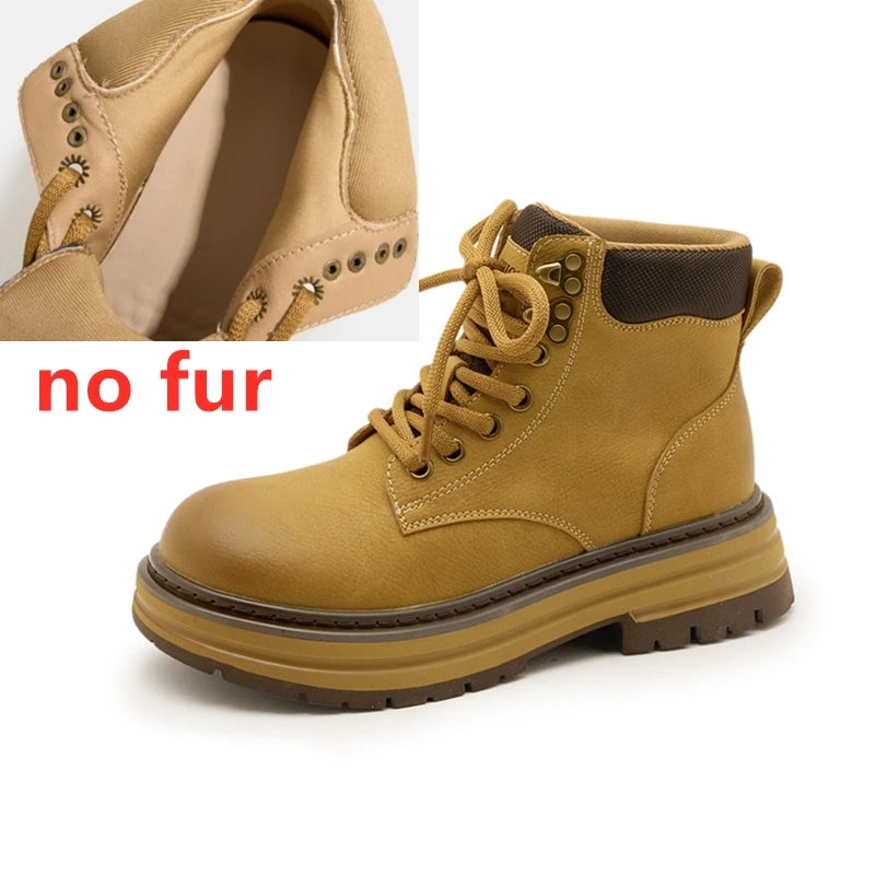 2025 New Women's Ankle Boots and Booties Thick-soled Work and Motorcycle Boots female Plus-Size Autumn and Winter Women Boots