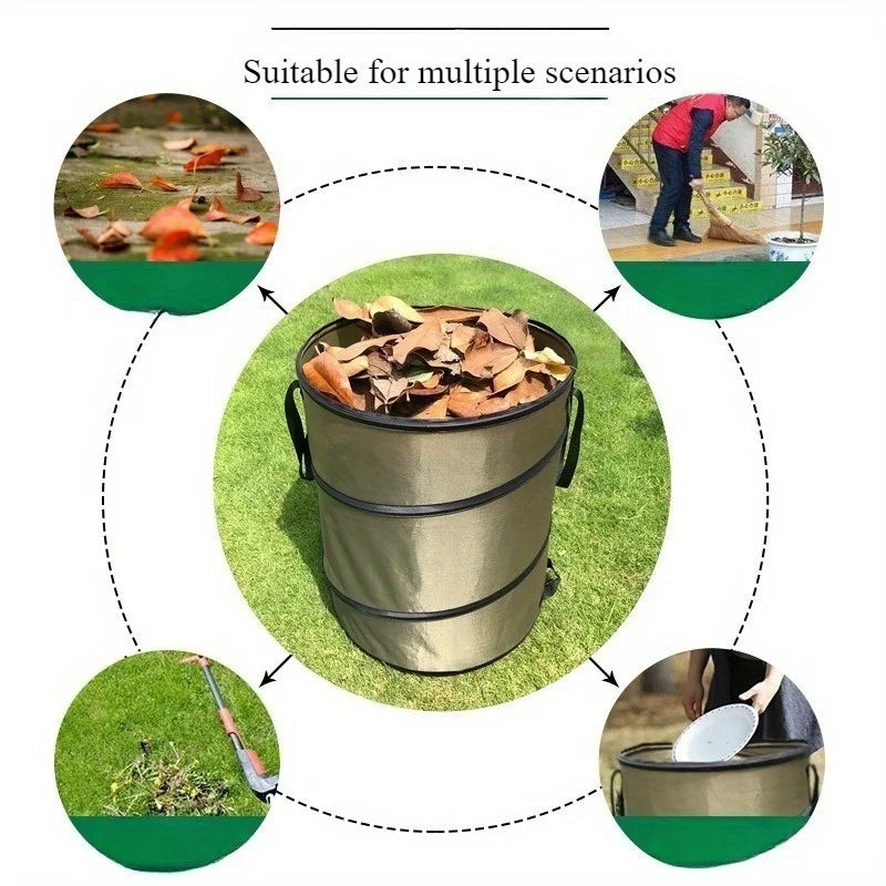 Folding Oxford cloth leaf trash can garden bucket self-driving outdoor portable storage bucket spot wholesale