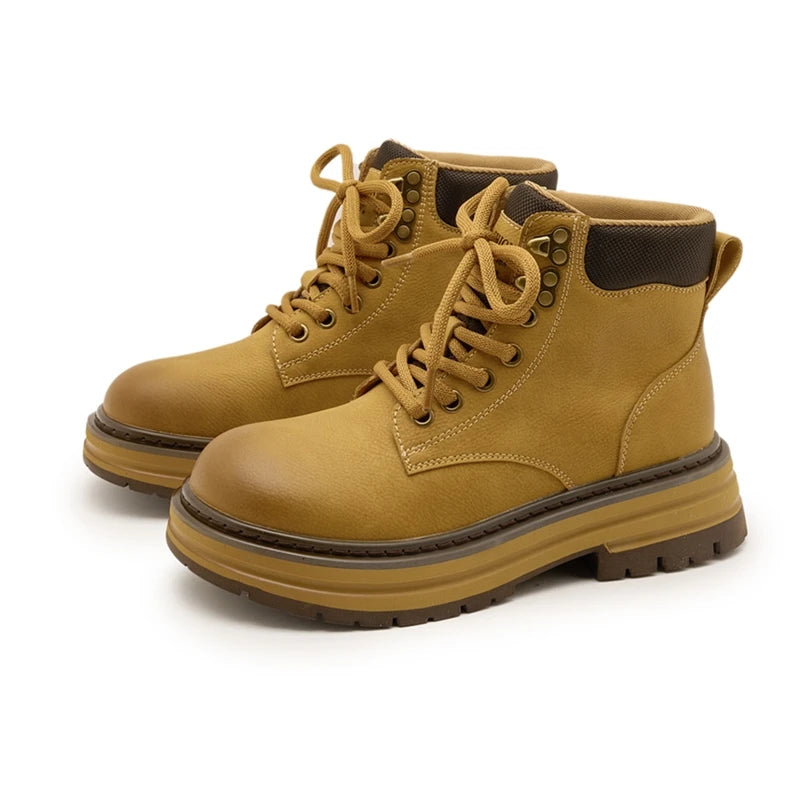 2025 New Women's Ankle Boots and Booties Thick-soled Work and Motorcycle Boots female Plus-Size Autumn and Winter Women Boots