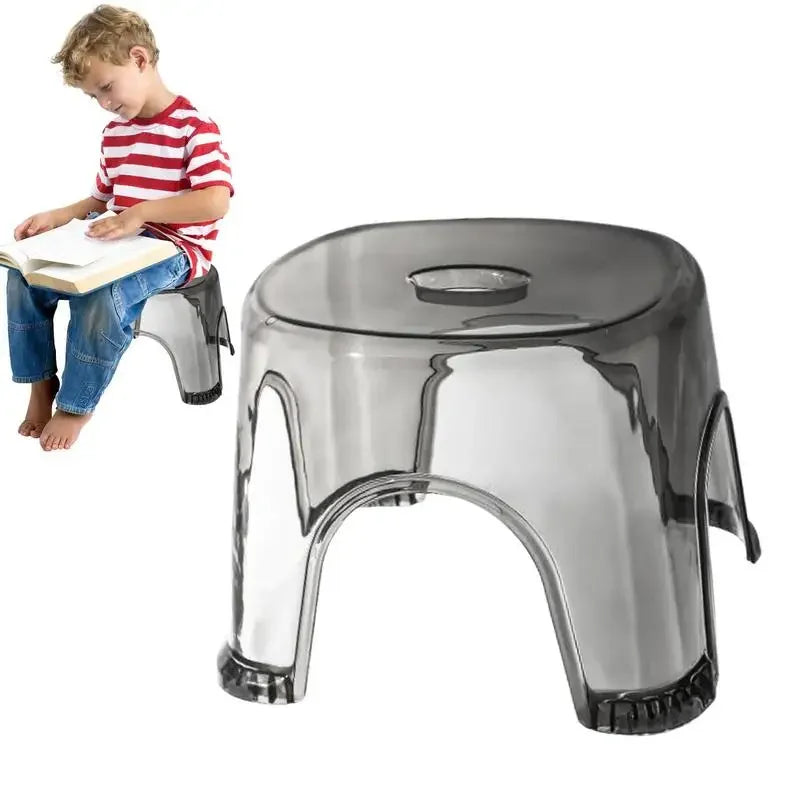 Clear Shower Foot Stool Non-slip Waterproof Transparent Stool Clear Stool for Bathroom Bedside Small Shower Spaces Corner Bench