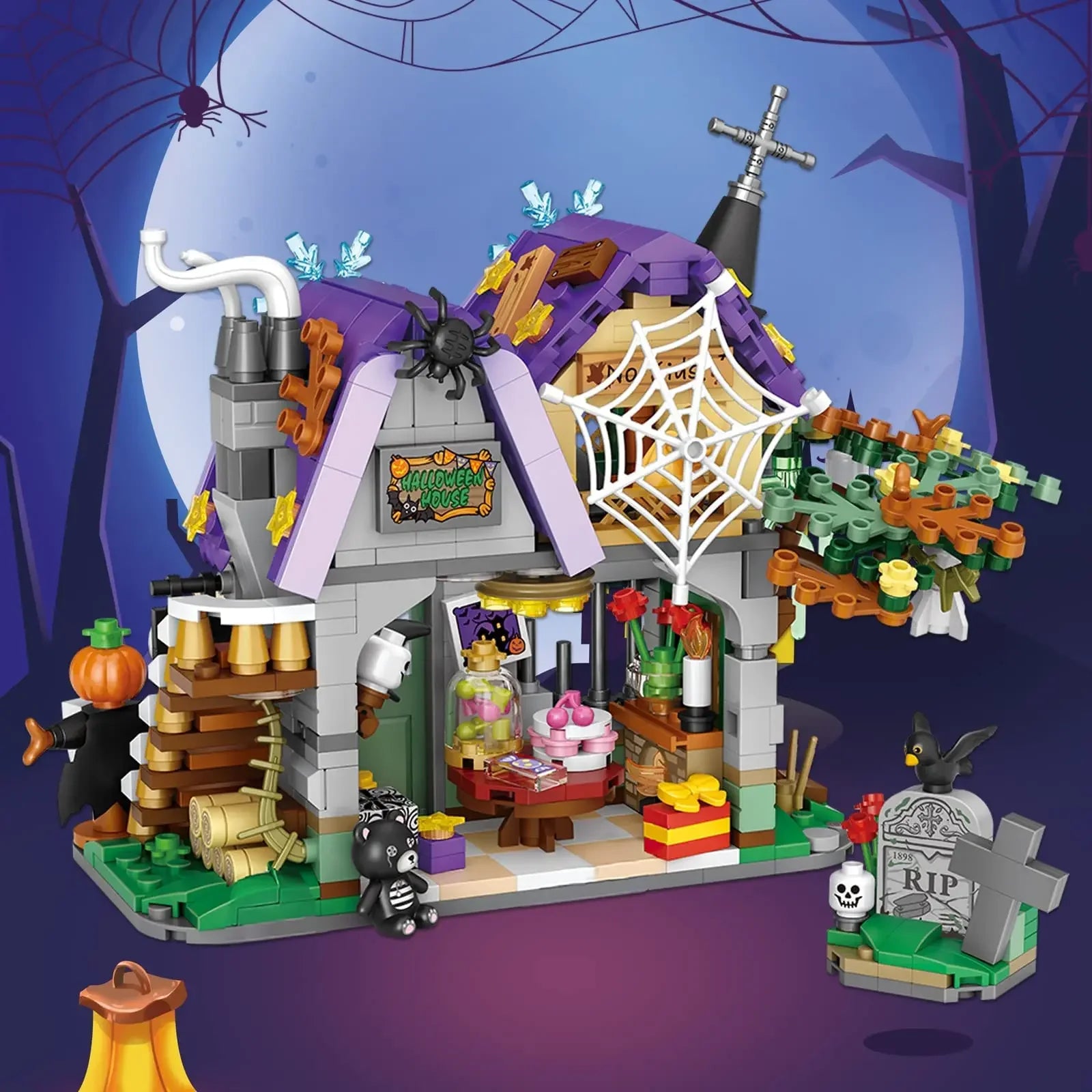ToylinX 783PCS Creative Building Block Hut Pumpkin Element Mini Bricks Building Toys Birthday Halloween Gift for Kids and Adults