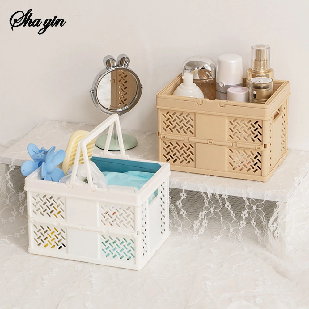 1PC Multifunctional Sundries Foldable Portable Multi-Color Storage Basket Desktop Snack Organizer Basket Storage Box