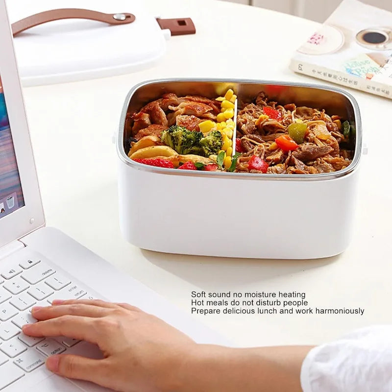 1.8L Electric Lunch Box,Stainless Steel Portable Heated Lunch Box Faster Food Warmer Removable Stainless Container for Car Home