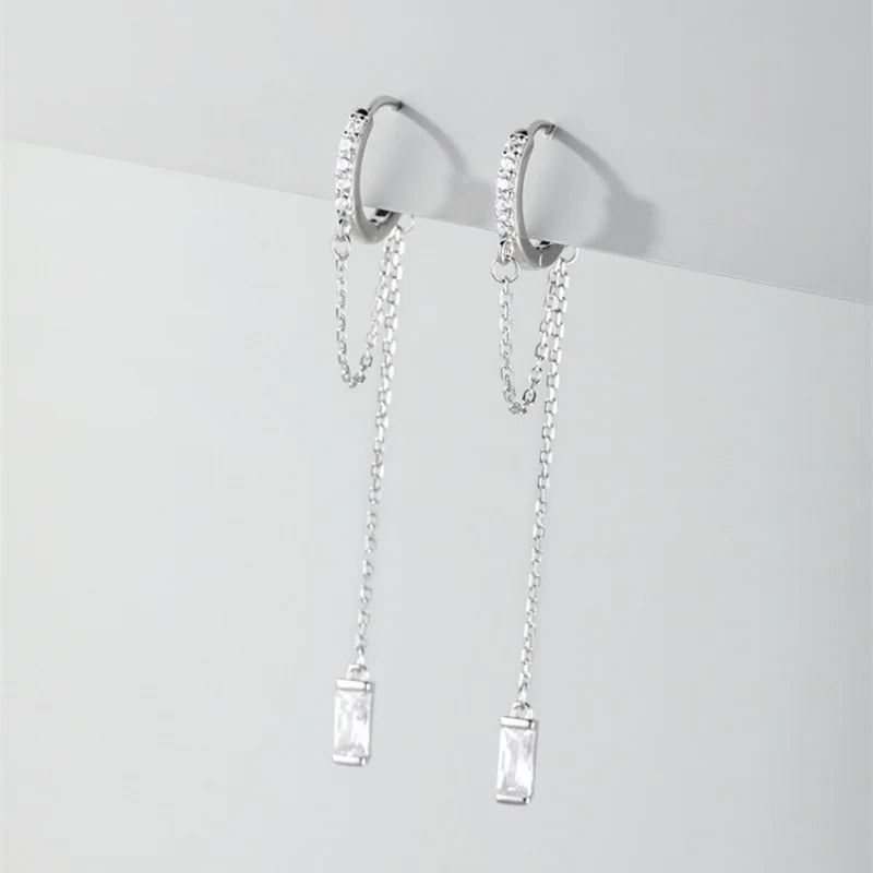 Fashion Tassel Hoop Pendant Earrings