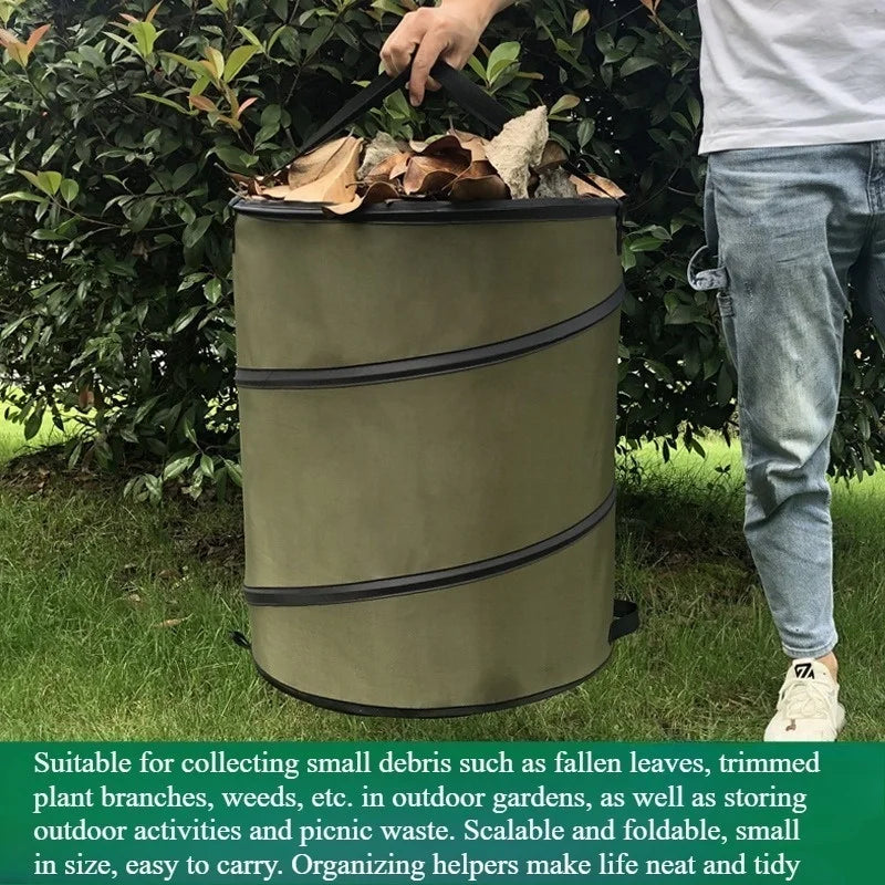 Folding Oxford cloth leaf trash can garden bucket self-driving outdoor portable storage bucket spot wholesale