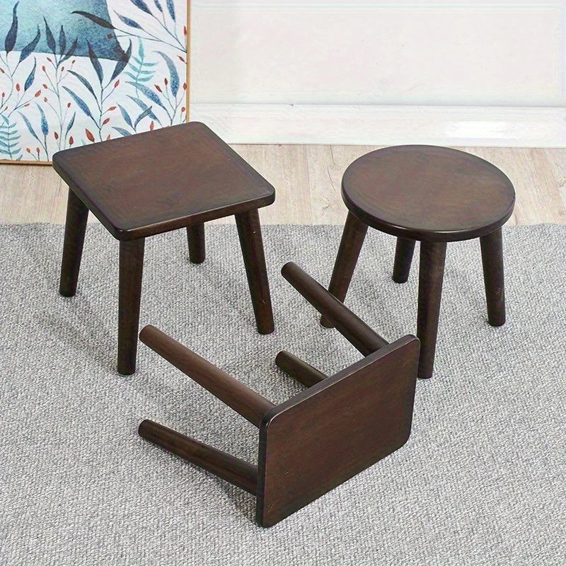 Solid wood stool household shoe changing stool living room Internet celebrity small stool, simple modern low stool chair